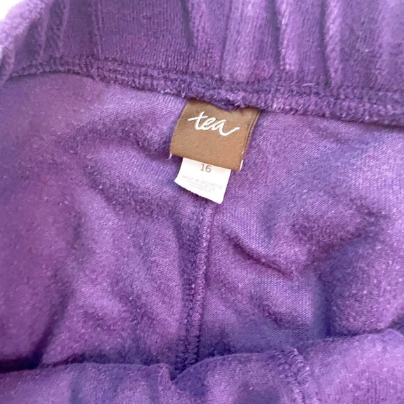 Tea Collection Purple Velour Cargo Pants, Size 16 - Picture 3 of 4